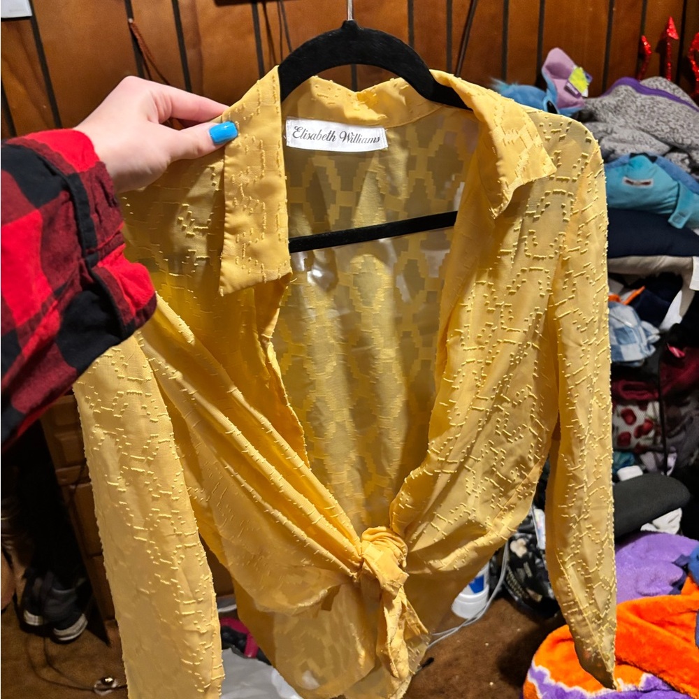 Yellow blouse with tank top underneath